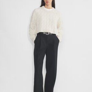 Aritzia Babaton Glory Merino Wool Sweater, crewneck sweater, XS, Light Birch